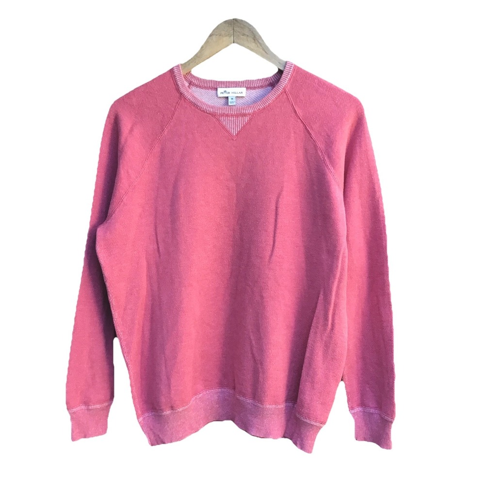 Peter Millar Merino Wool Cotton Crewneck Sweatshirt Sweater Pink Men's Medium